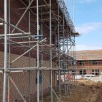 Scaffolding at a new housing project for Darlington Borough Council.